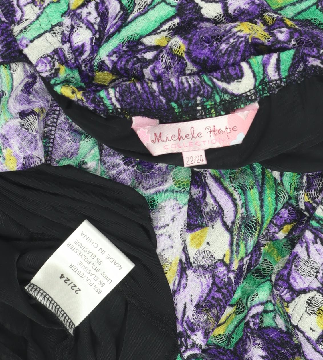 Michele Hope Women's Multicoloured Floral A-Line Skirt, Size 22