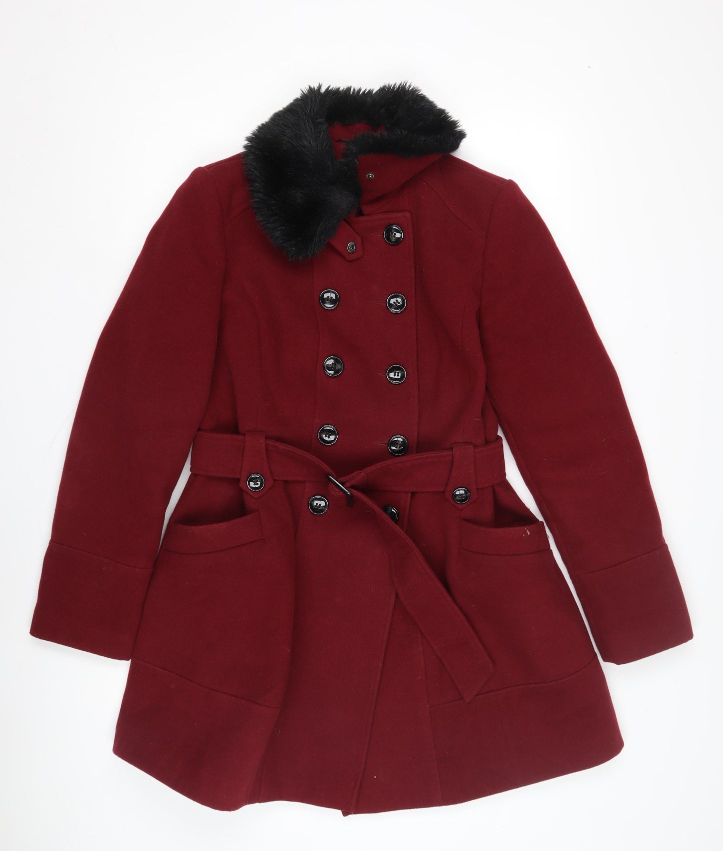 Noelia Women's Red Wool Pea Coat Size 8