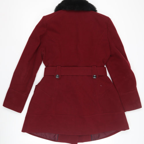 Noelia Women's Red Wool Pea Coat Size 8