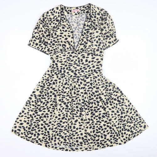 Trollied Dolly Women’s Beige A-Line Animal Print Dress