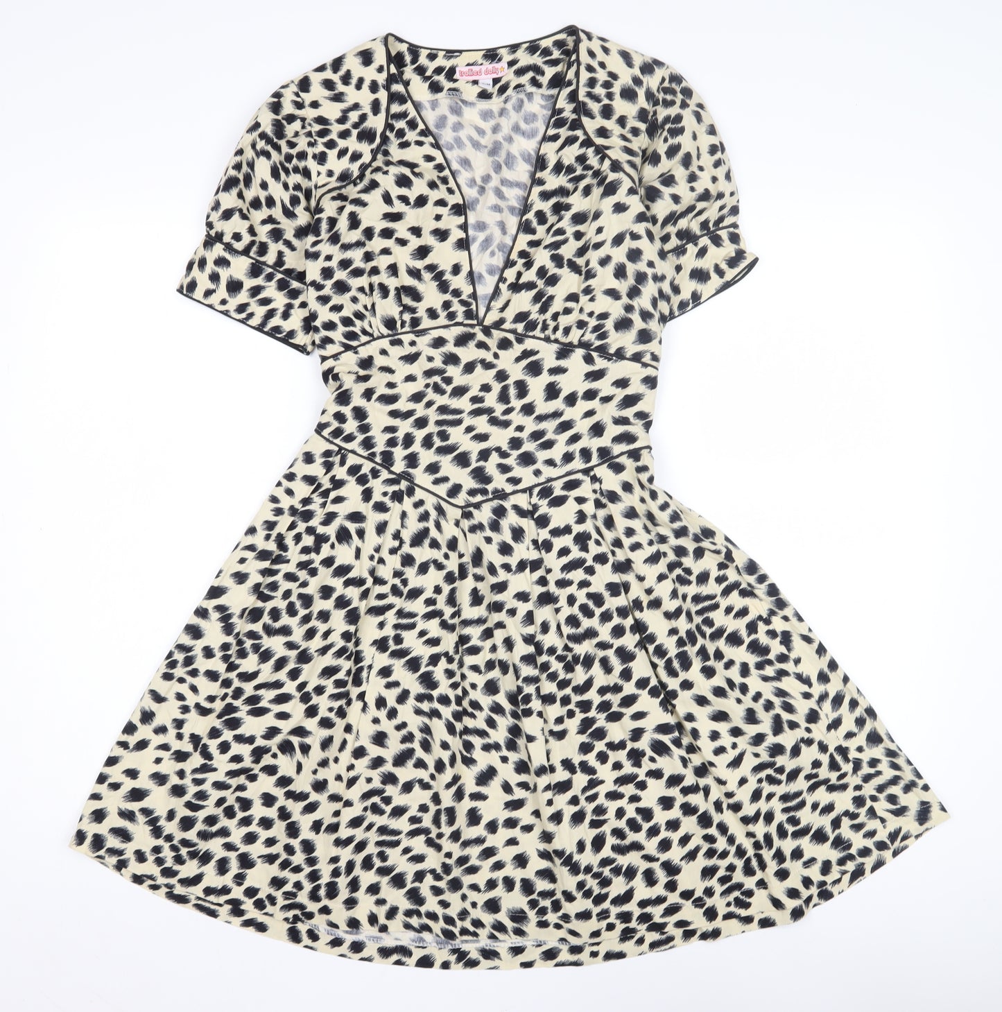 Trollied Dolly Women’s Beige A-Line Animal Print Dress