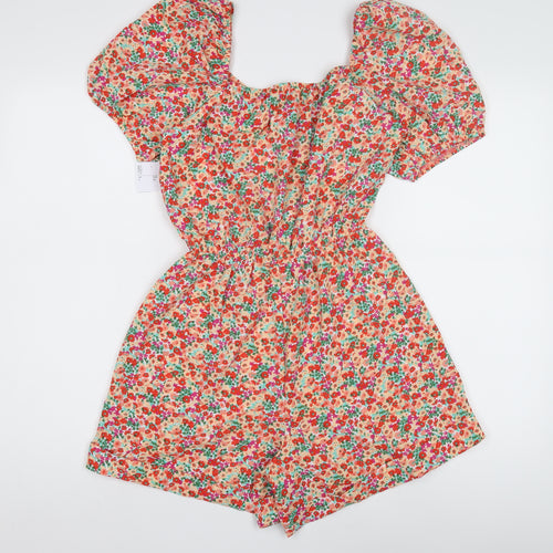 QED London Women's Floral Playsuit - Size 8, Multicoloured