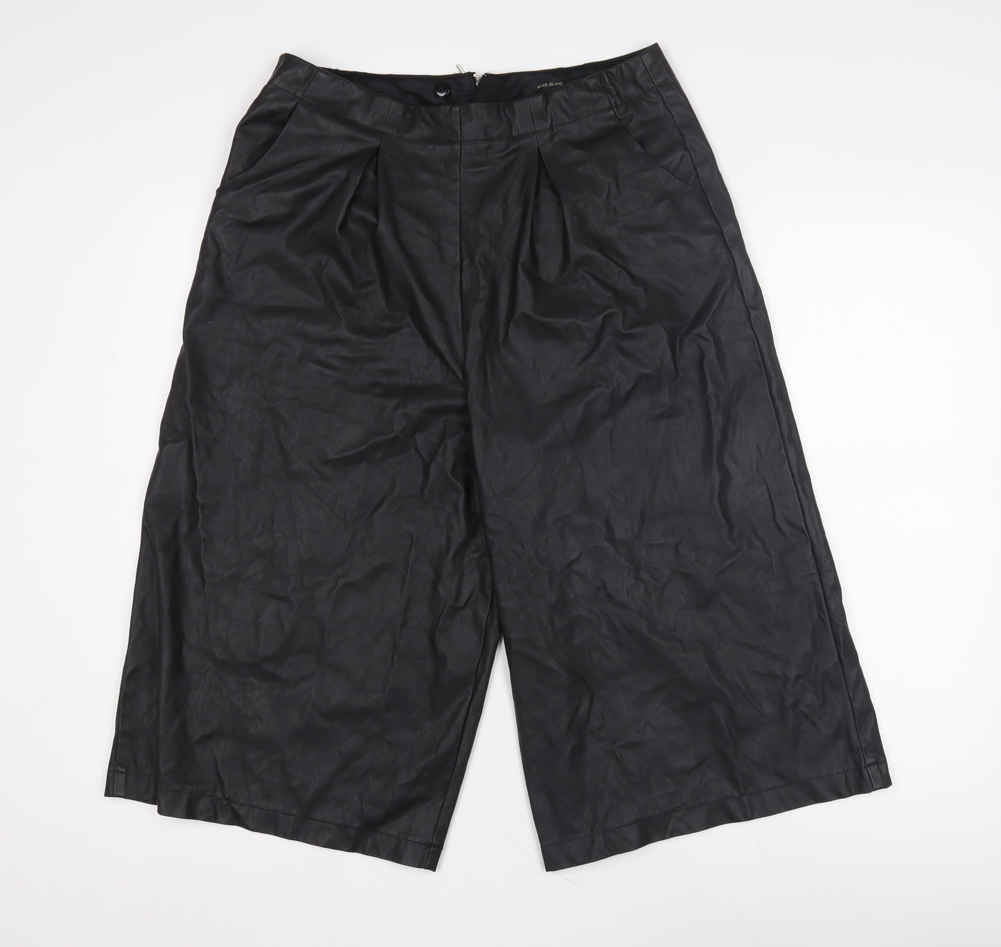River Island Women's Black Pleated Trousers - Size 14