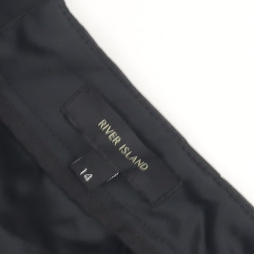 River Island Women's Black Pleated Trousers - Size 14