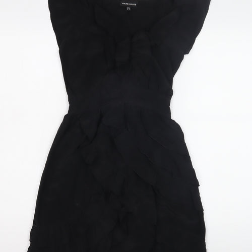 Warehouse Women’s Black A-Line Ruffle Dress Size 6