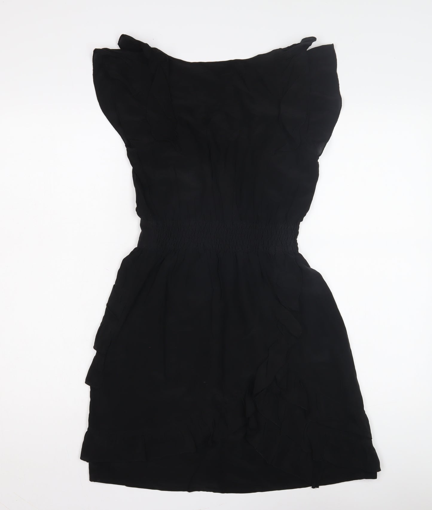 Warehouse Women’s Black A-Line Ruffle Dress Size 6