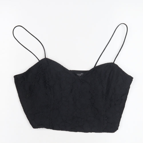 Topshop Women's Black Cropped Camisole UK 14 Petite