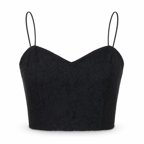 Topshop Women's Black Cropped Camisole UK 14 Petite