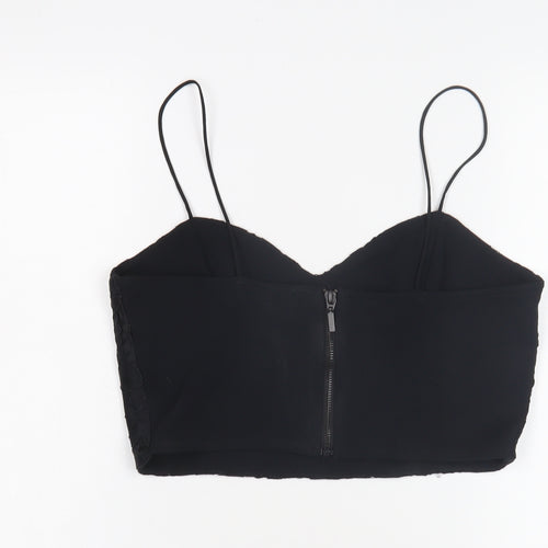 Topshop Women's Black Cropped Camisole UK 14 Petite