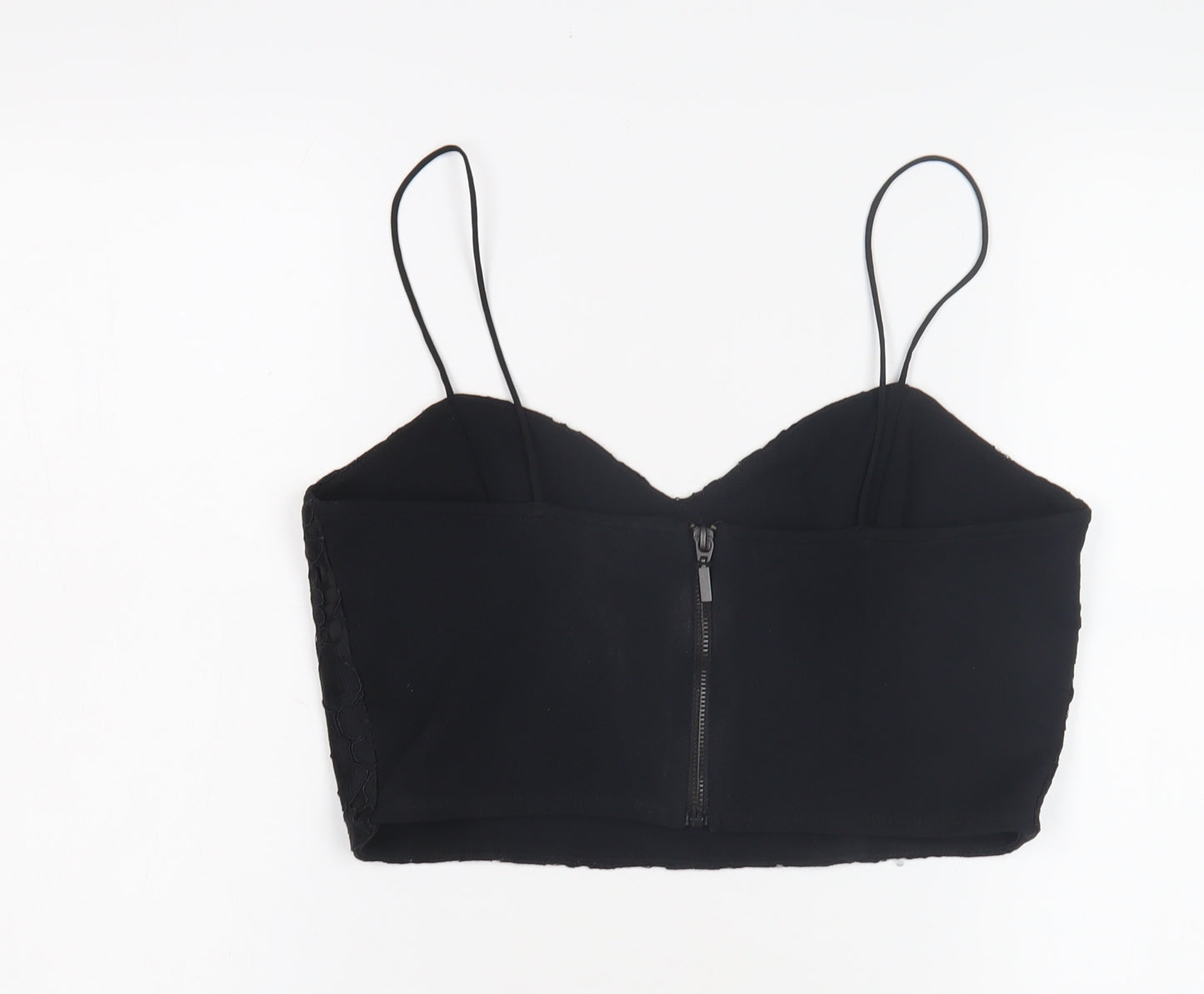 Topshop Women's Black Cropped Camisole UK 14 Petite