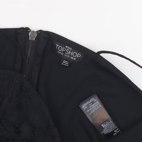 Topshop Women's Black Cropped Camisole UK 14 Petite