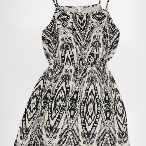 Monsoon Women's Black Ivory Geometric Slip Dress M