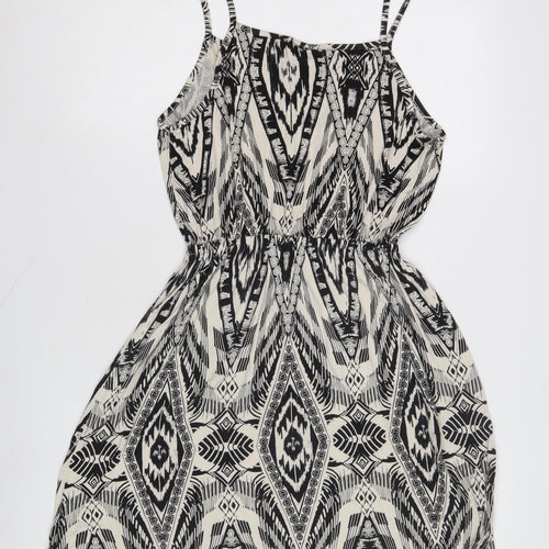 Monsoon Women's Black Ivory Geometric Slip Dress M