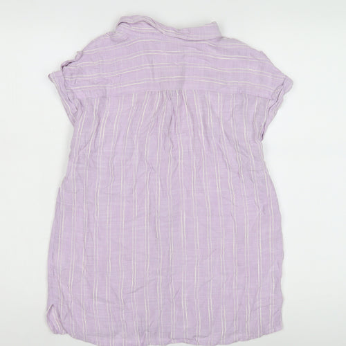 Next Women's Purple Striped Button-Up Shirt Size 12