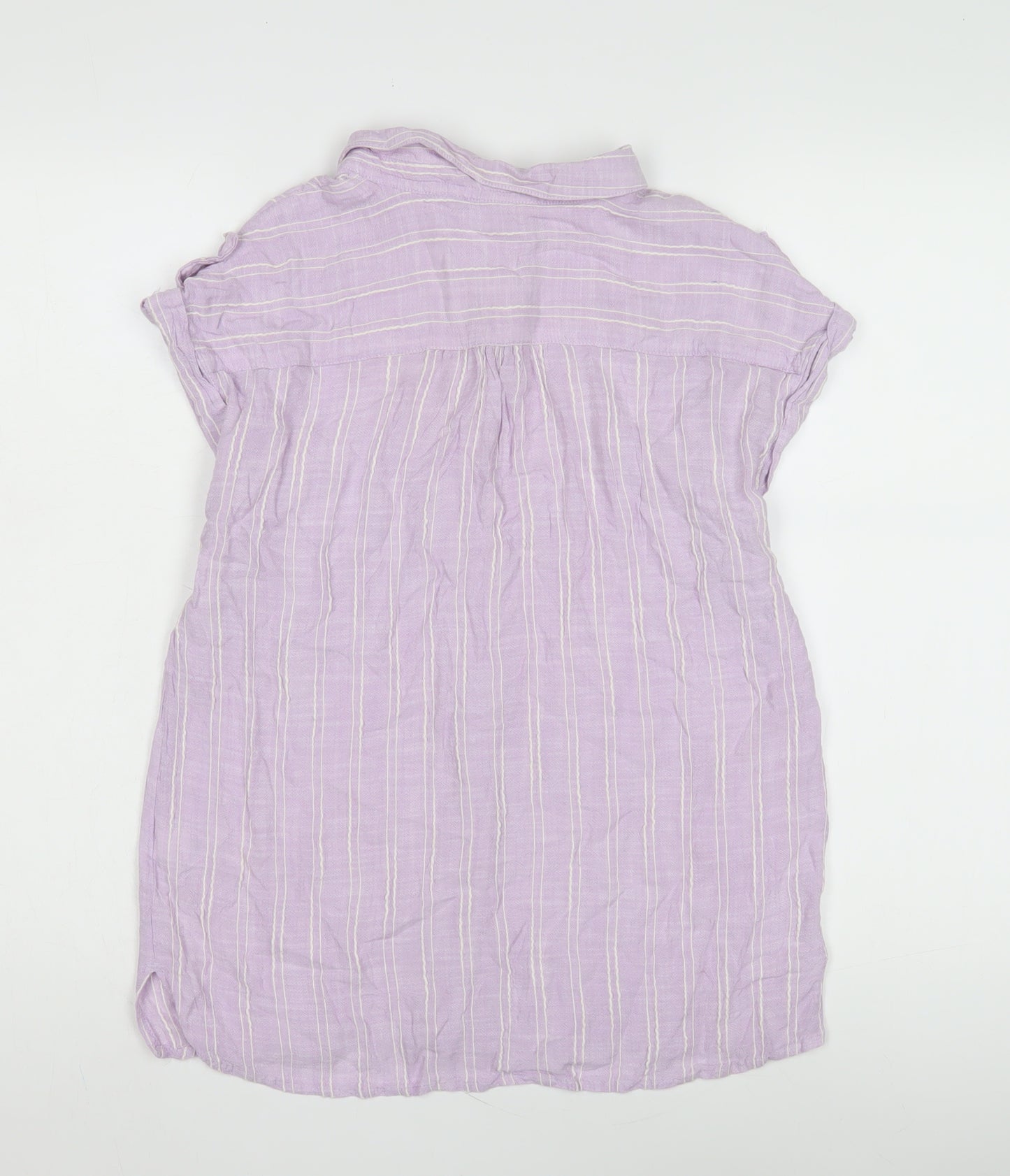 Next Women's Purple Striped Button-Up Shirt Size 12