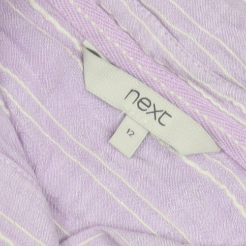 Next Women's Purple Striped Button-Up Shirt Size 12