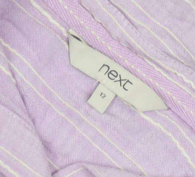 Next Women's Purple Striped Button-Up Shirt Size 12