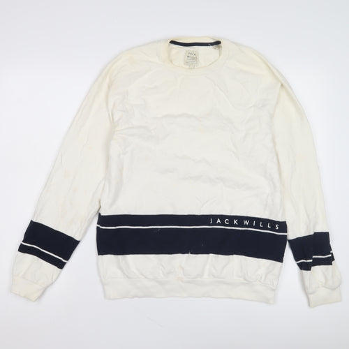 Jack Wills Men’s Ivory Logo Sweatshirt S