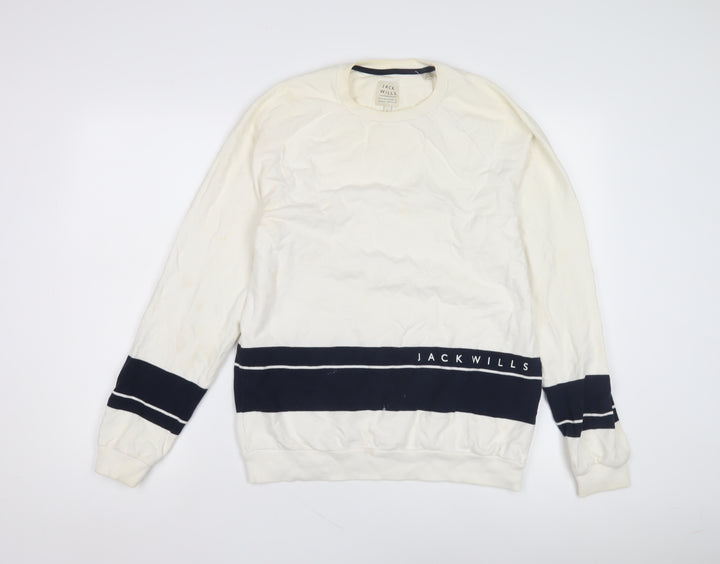 Jack Wills Men’s Ivory Logo Sweatshirt S