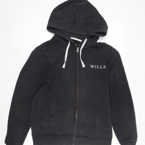 Jack Wills Men's Black Full Zip Hoodie with Logo