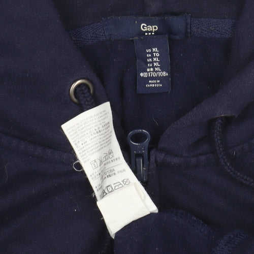 Gap Men's XL Blue Full Zip Hoodie with Logo