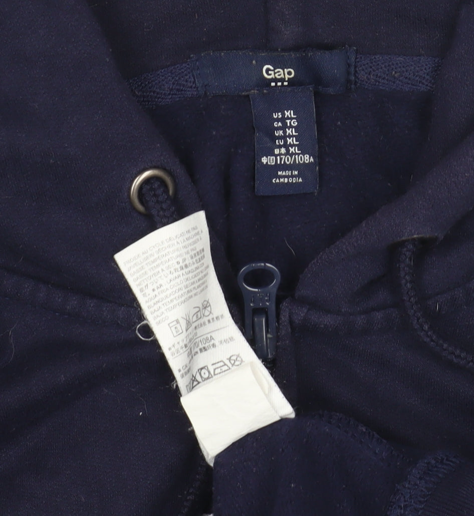 Gap Men's XL Blue Full Zip Hoodie with Logo