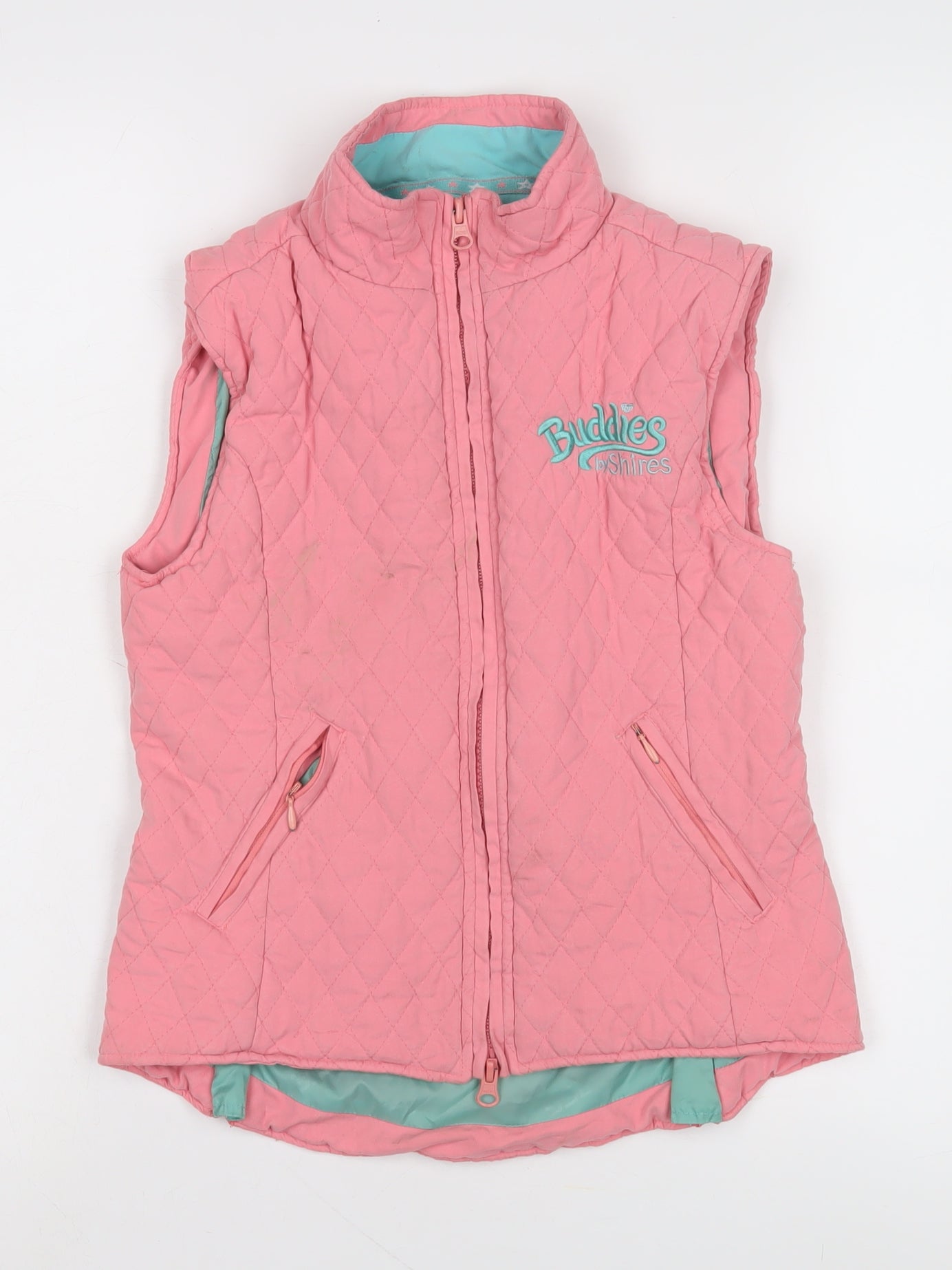 Buddies by Shires Girls Pink Quilted Waistcoat 9-10 Years