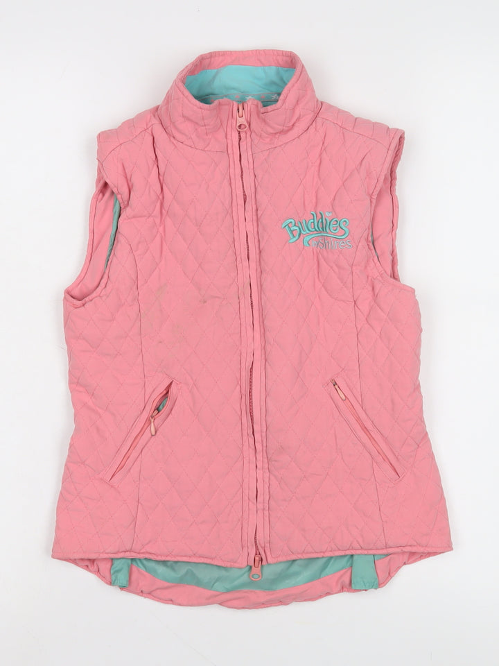 Buddies by Shires Girls Pink Quilted Waistcoat 9-10 Years