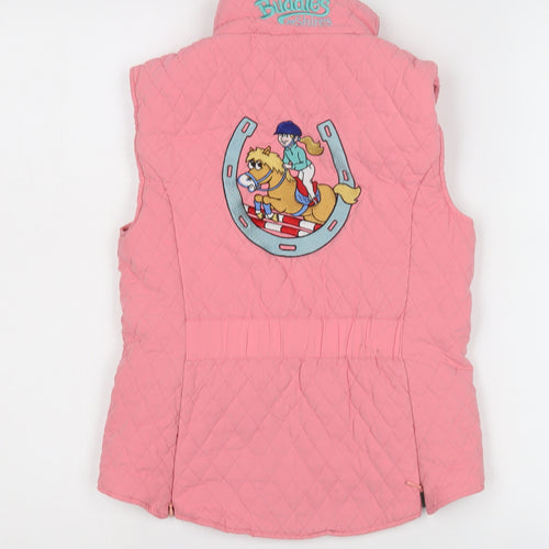 Buddies by Shires Girls Pink Quilted Waistcoat 9-10 Years