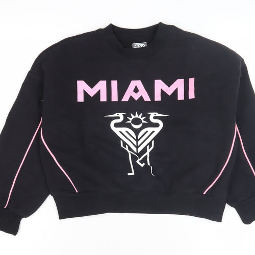 MLS Girls Black Pullover Sweatshirt 8-9 Years Graphic Print