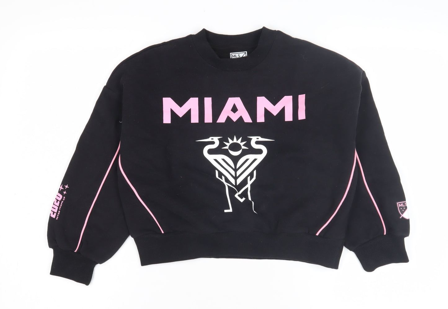 MLS Girls Black Pullover Sweatshirt 8-9 Years Graphic Print