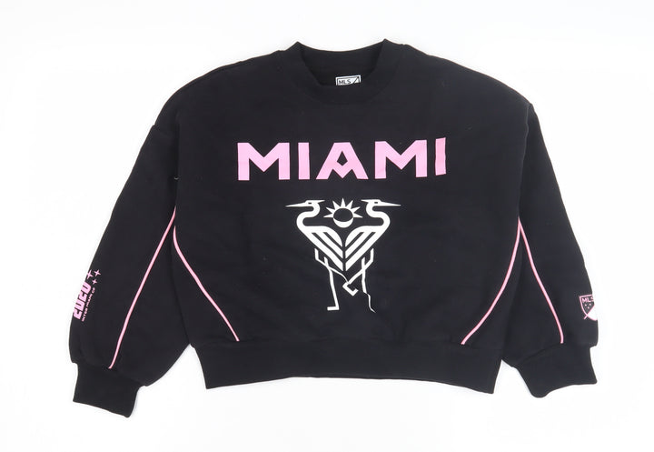 MLS Girls Black Pullover Sweatshirt 8-9 Years Graphic Print