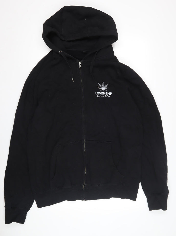 Men's Black Full Zip Nature Hoodie