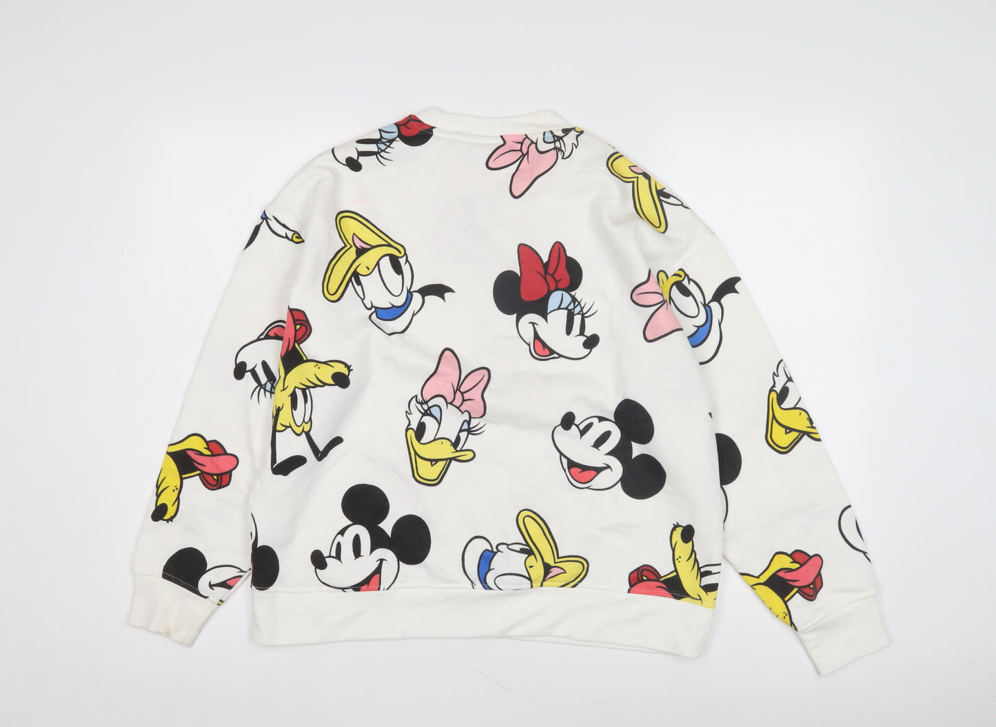 Disney Women's White Cartoon Pullover Sweatshirt Size S