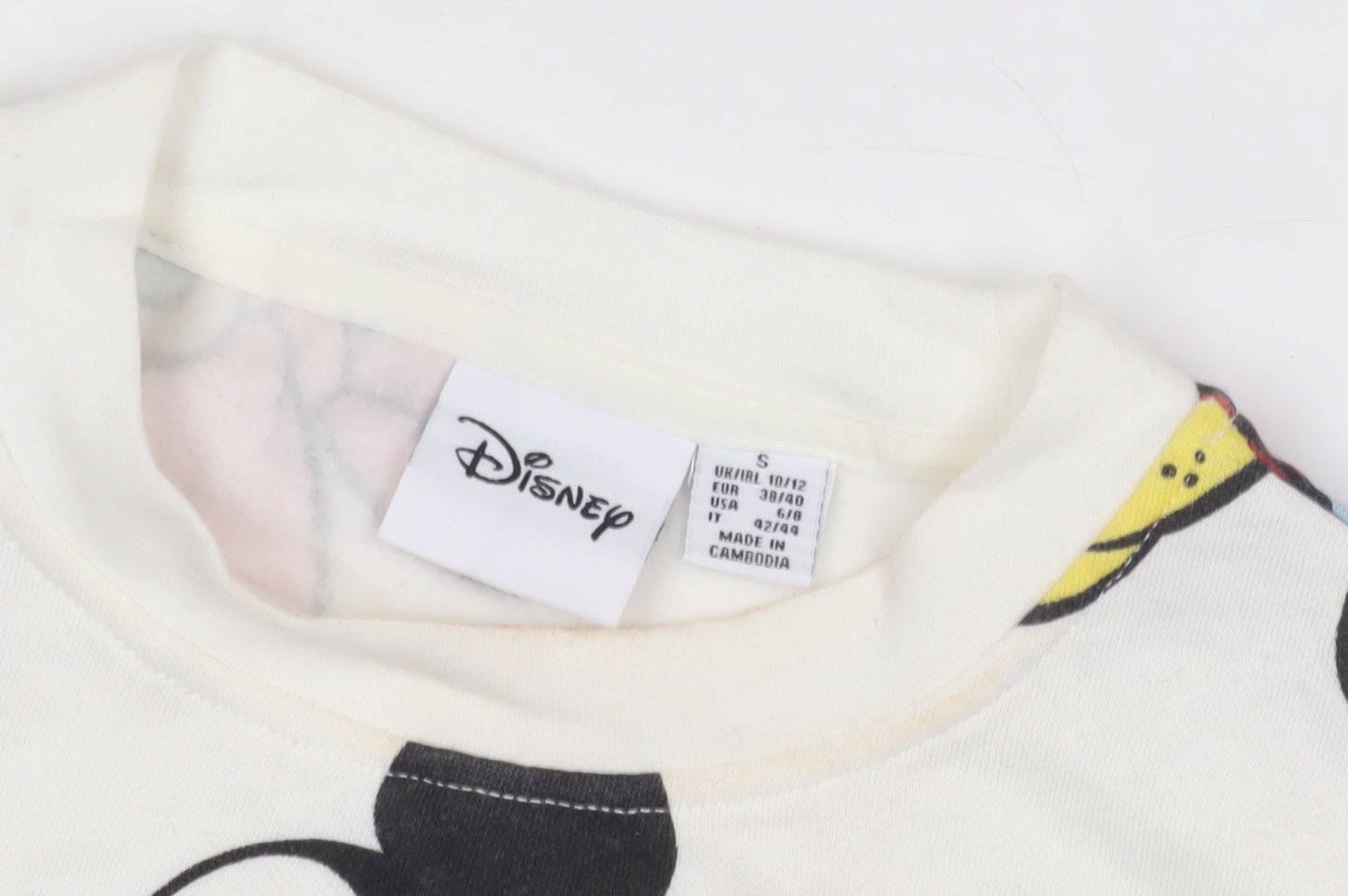 Disney Women's White Cartoon Pullover Sweatshirt Size S