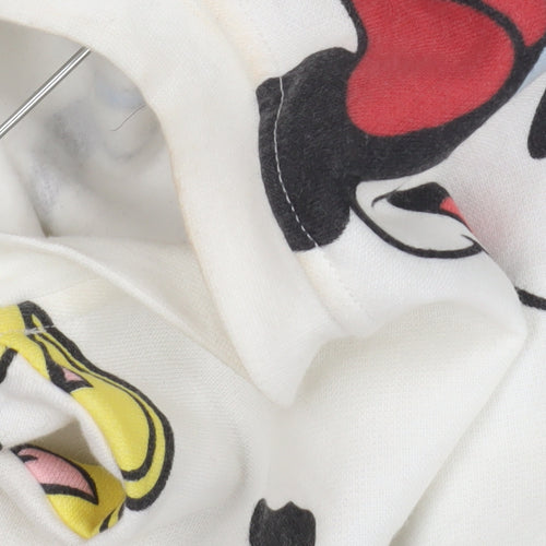 Disney Women's White Cartoon Pullover Sweatshirt Size S