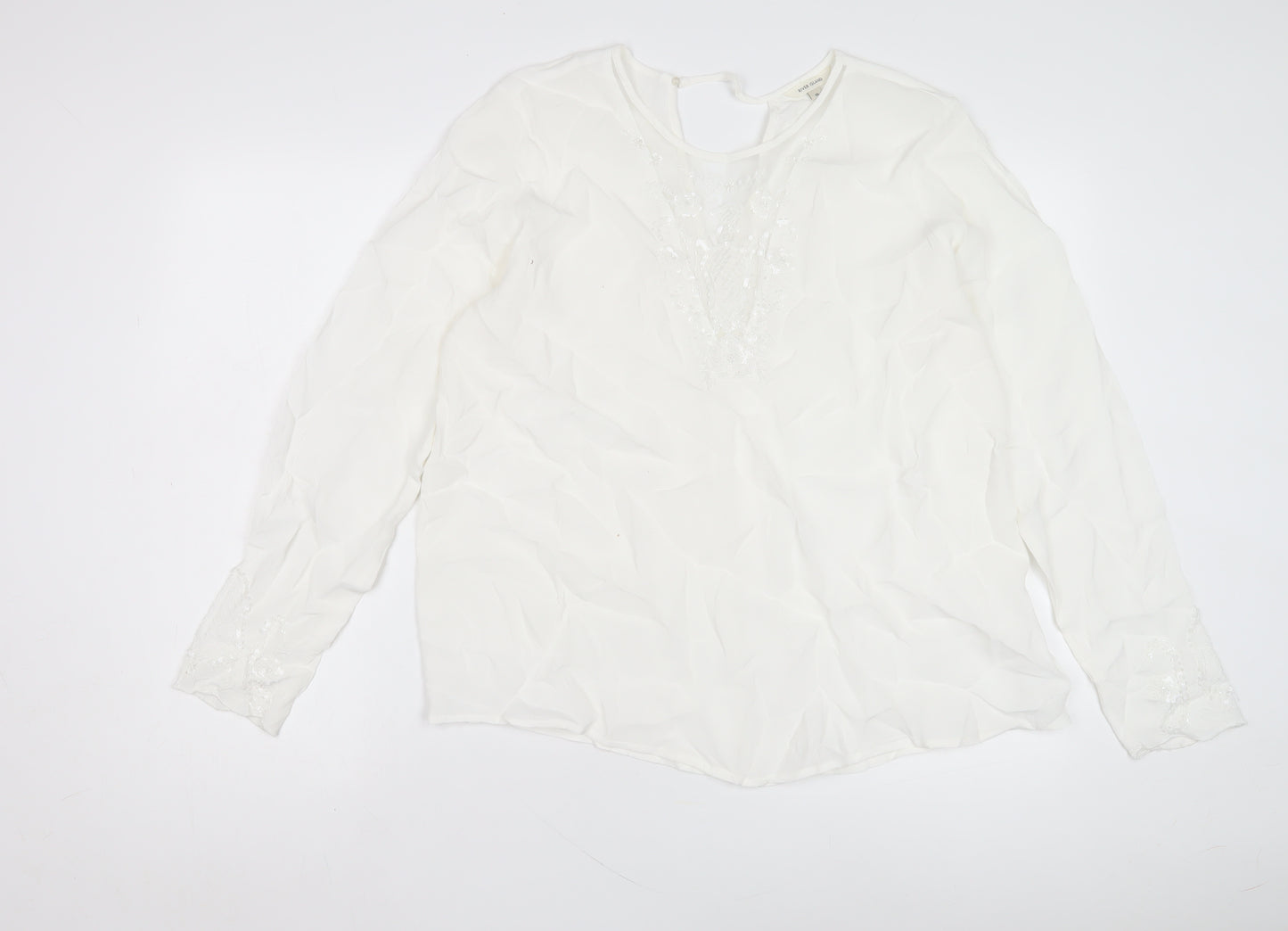 River Island Women's White Blouse Size 16