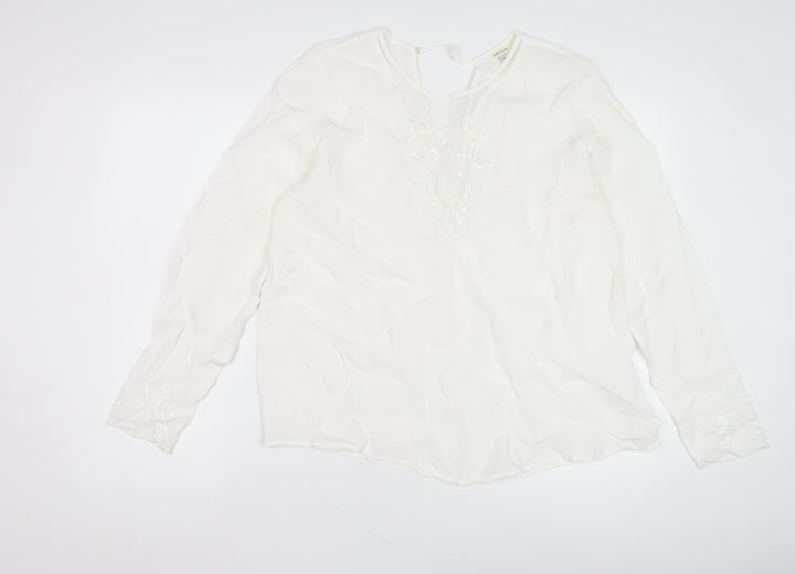 River Island Women's White Blouse Size 16