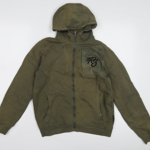 Ripstop Boys Green XL Full Zip Hoodie with Logo