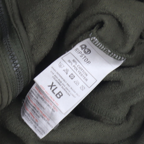 Ripstop Boys Green XL Full Zip Hoodie with Logo