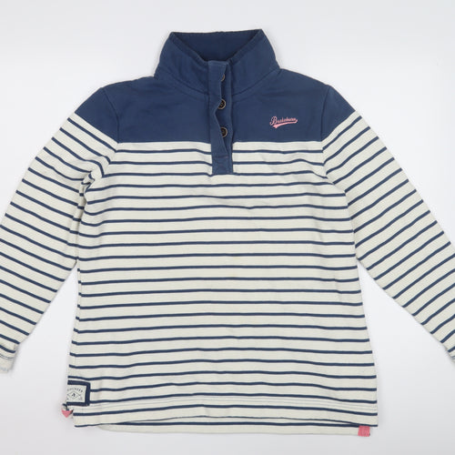 Brakeburn Blue Striped Henley Sweatshirt, Women’s Size 12
