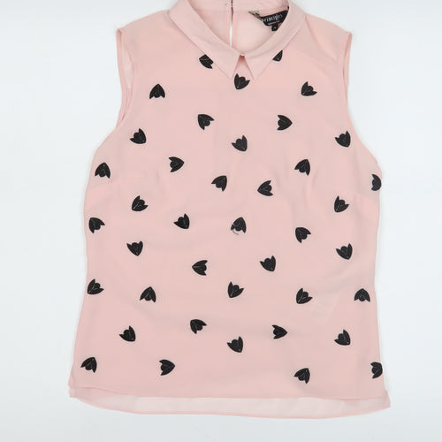 Principles Pink Collared Sleeveless Blouse - Size 10
