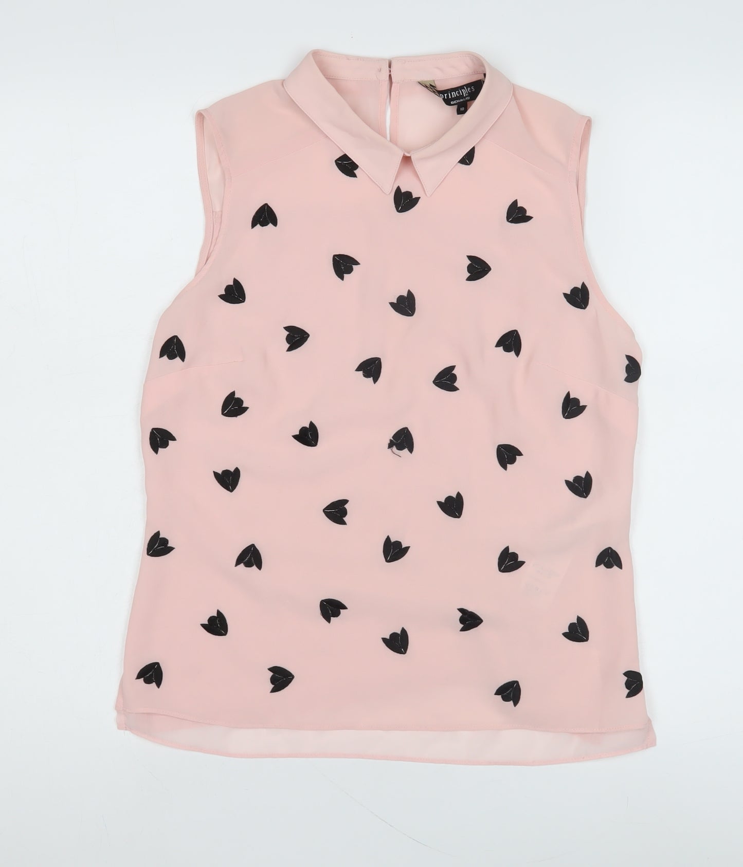Principles Pink Collared Sleeveless Blouse - Size 10