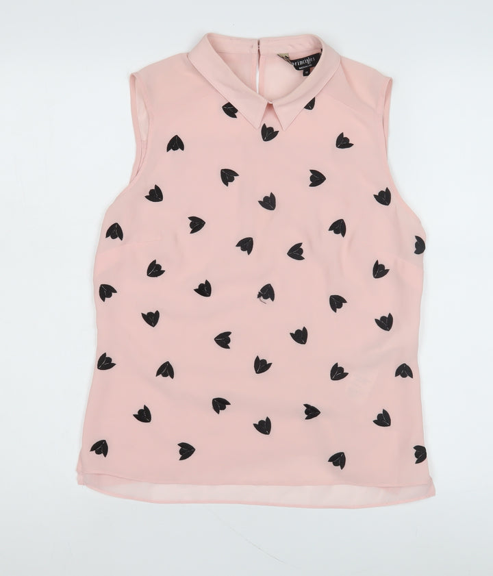 Principles Pink Collared Sleeveless Blouse - Size 10