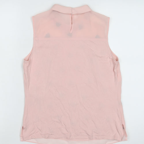 Principles Pink Collared Sleeveless Blouse - Size 10