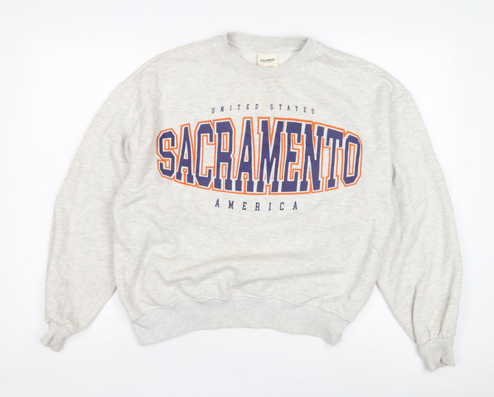 Pull & Bear Men's Grey Sacramento Graphic Sweatshirt
