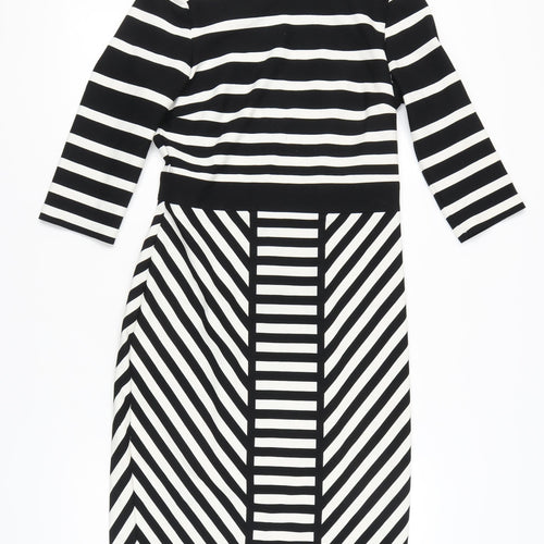 Gabby Skye Women's Black & White Striped Dress, Size 10