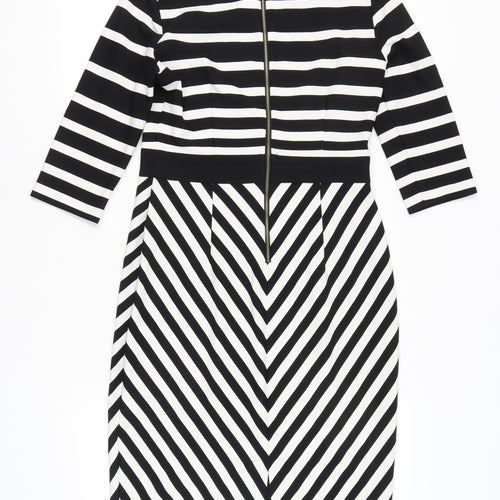 Gabby Skye Women's Black & White Striped Dress, Size 10