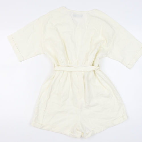 PrettyLittleThing Ivory Women's Playsuit Size 12 Casual Chic