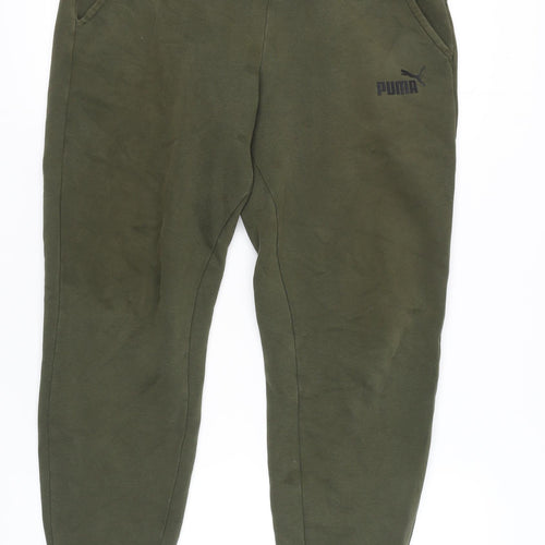 Puma Men's Green Jogger Trousers, M, for Gym & Casual